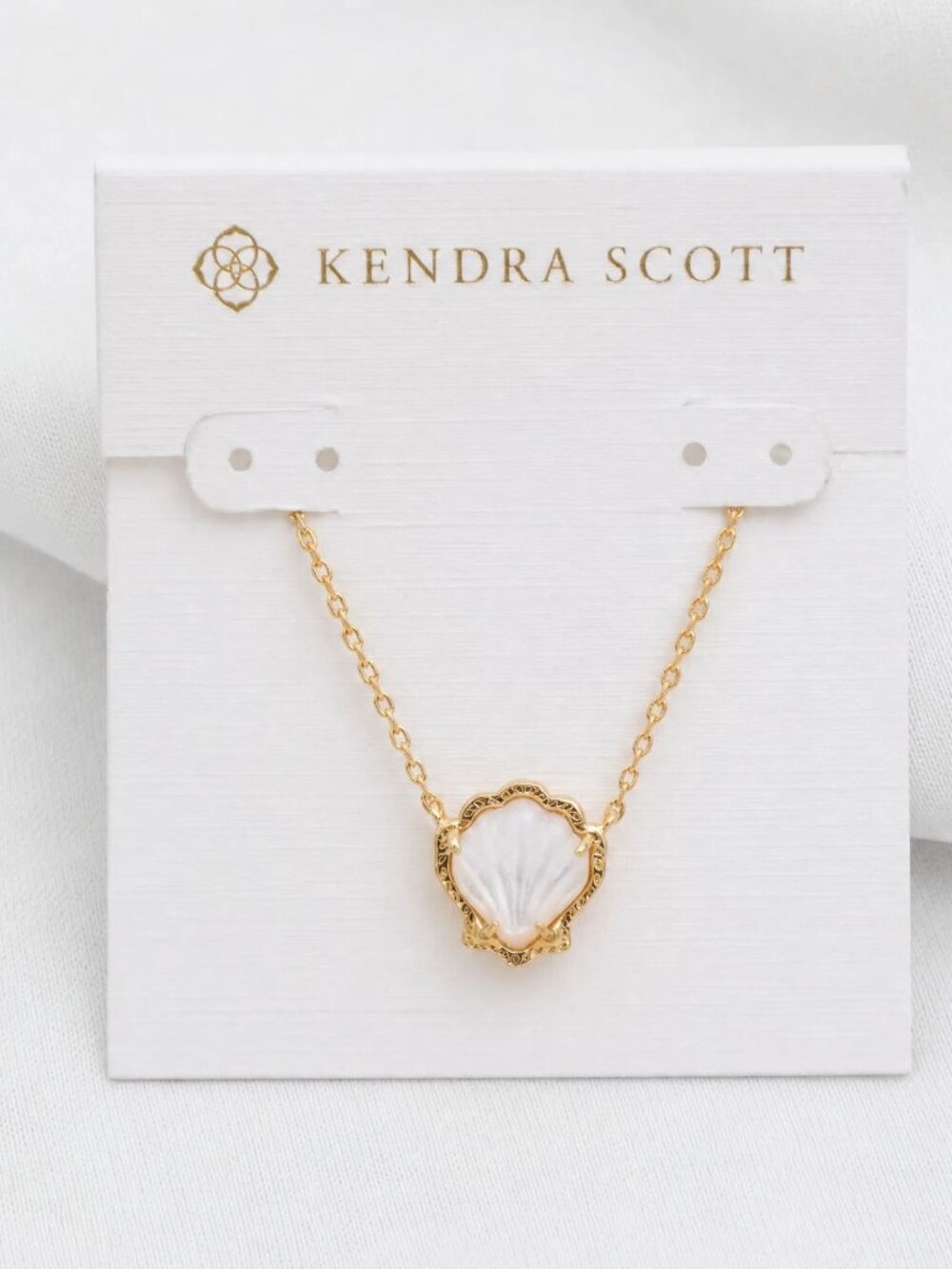Kendra Scott Brynne Shell Ivory Mother--Pearl Gold Necklace | NEW